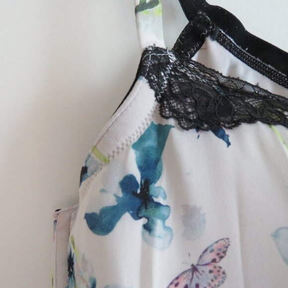 CACIQUE Butterflies and Blooms Lace Padded Bra Navy Blue White - Size 44DDD - Picture 7 of 14